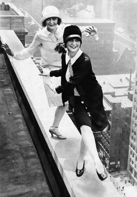 Two Flappers Dancing atop Chicago Hotel